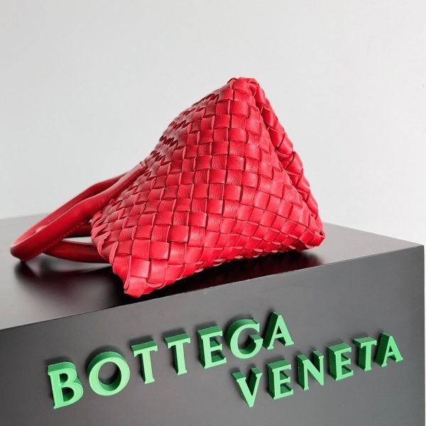 Fausse Bottega Veneta Cabat Mini en cuir d’agneau intrecciato rouge – Image 5