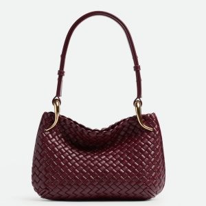 Fausse Bottega Veneta Clicker Small Bag en Bordeaux