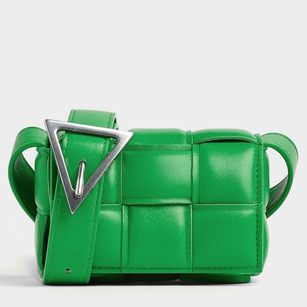 Contrefaçon Sac Bottega Veneta Candy Padded Cassette en Perruche