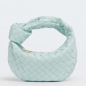 Réplique Mini Sac Bottega Veneta BV Jodie en Bleu Sarcelle Lavé