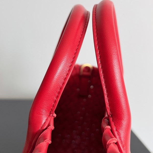 Fausse Bottega Veneta Cabat Mini en cuir d’agneau intrecciato rouge – Image 10