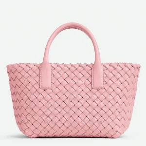 Réplique du sac Bottega Veneta Cabat Mini en cuir d’agneau intrecciato rose