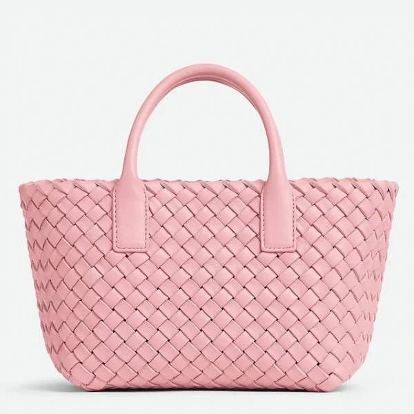 Réplique du sac Bottega Veneta Cabat Mini en cuir d’agneau intrecciato rose