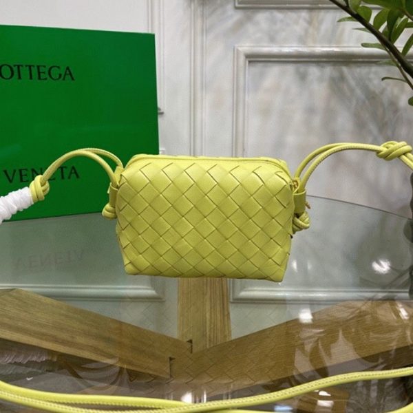 Imitation Mini Sac Bottega Veneta Loop en Kiwi – Image 9