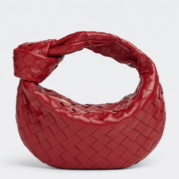 Faux Mini Sac Bottega Veneta BV Jodie en Rouge Foncé