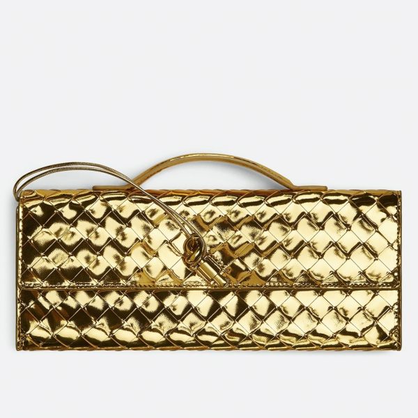 Réplique Bottega Veneta Andiamo Clutch avec Poignée en Or