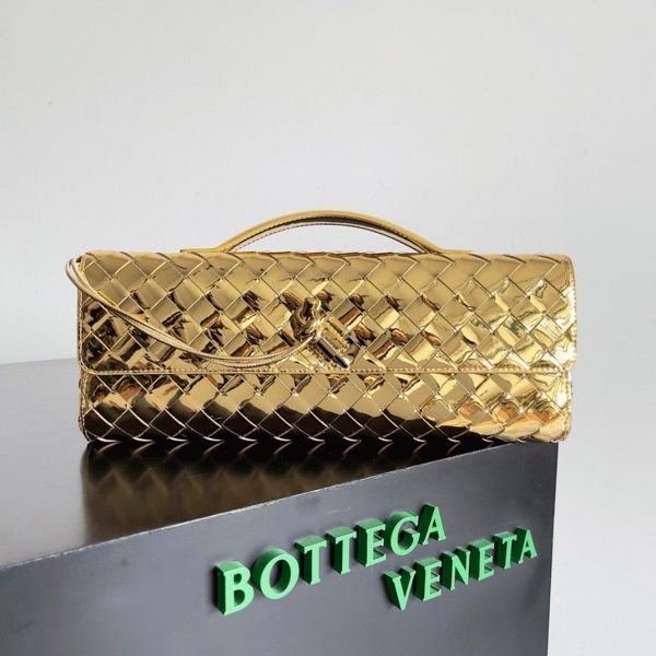 Réplique Bottega Veneta Andiamo Clutch avec Poignée en Or – Image 2
