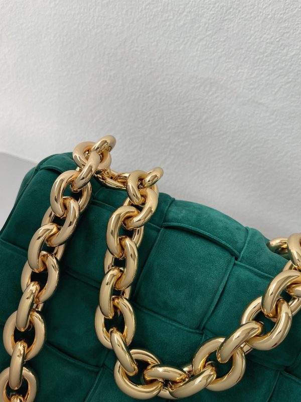 Réplique du sac Bottega Veneta Chain Cassette en vert – Image 8