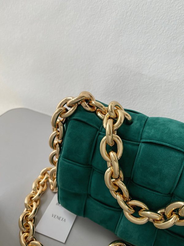 Réplique du sac Bottega Veneta Chain Cassette en vert – Image 7