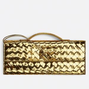 Réplique sac Bottega Veneta Andiamo Clutch avec poignée en Or