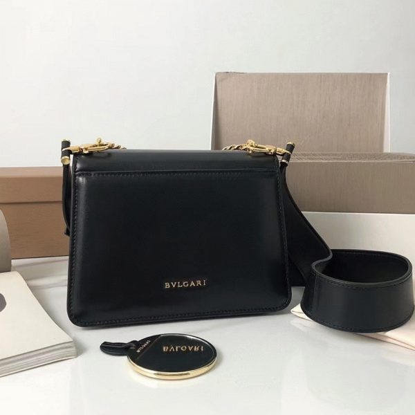 Petit sac bandoulière Bvlgari Serpenti Forever avec chaîne noir – Image 3