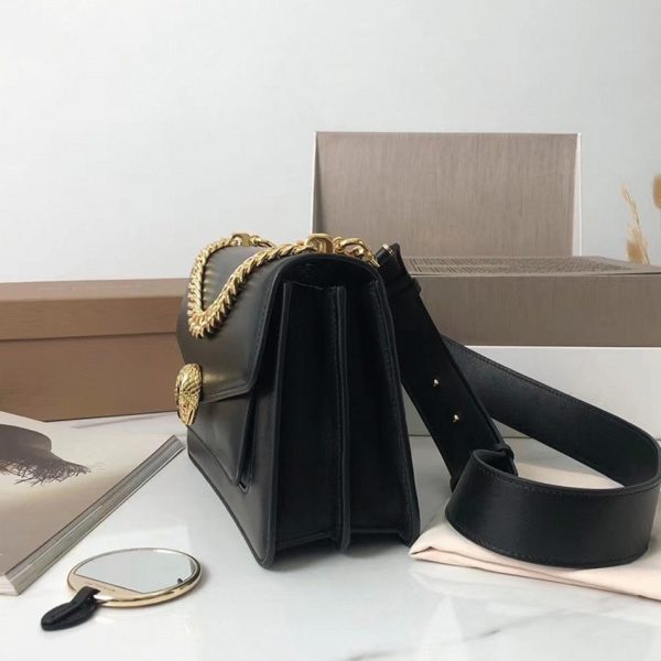 Sac bandoulière moyen Bvlgari Serpenti Forever avec chaîne noir – Image 9