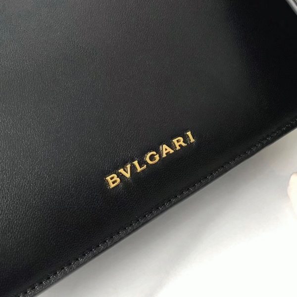 Sac bandoulière moyen Bvlgari Serpenti Forever avec chaîne noir – Image 4