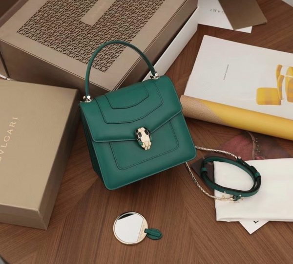 Petit sac Bvlgari Serpenti Forever en cuir de veau vert – Image 10
