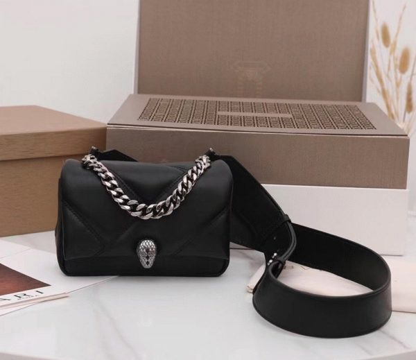 Mini sac Bvlgari Serpenti Cabochon en cuir de veau noir – Image 5