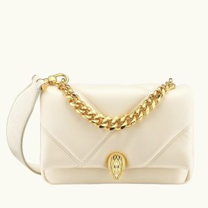 Mini sac Bvlgari Serpenti Cabochon en cuir de veau blanc