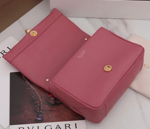 Petit sac Bvlgari Serpenti Cabochon en cuir rose – Image 7