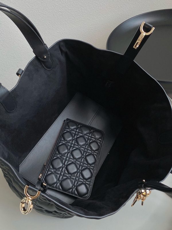 Réplique Grand Sac Toujours Dior en veau macrocannage noir – Image 6