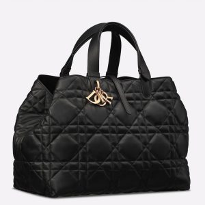 Réplique Grand Sac Toujours Dior en veau macrocannage noir