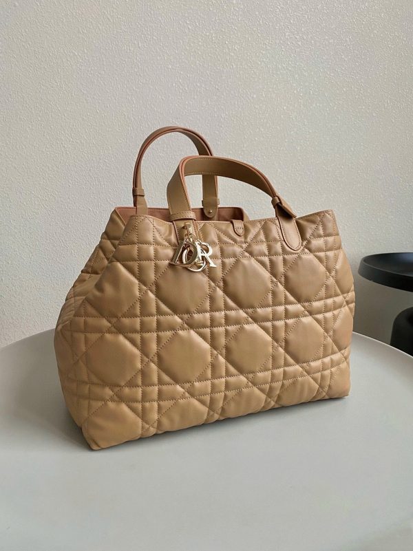 Fausse Grand Sac Toujours Dior en veau macrocannage brun – Image 6