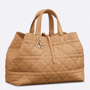 Fausse Grand Sac Toujours Dior en veau macrocannage brun