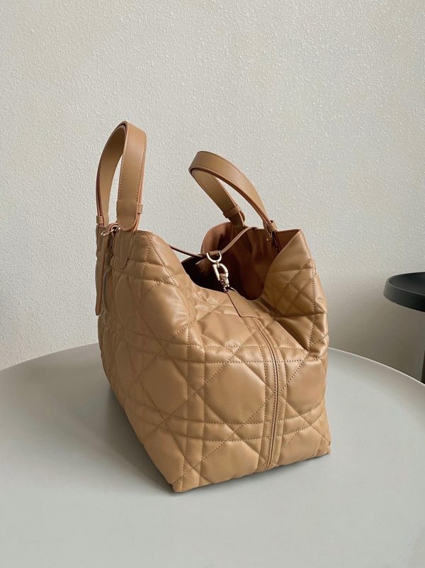 Fausse Grand Sac Toujours Dior en veau macrocannage brun – Image 10