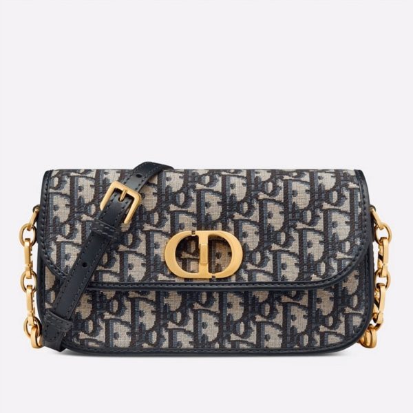 Fausse Sac Dior 30 Montaigne Avenue en jacquard Oblique bleu