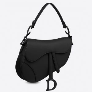 Faux Sac Saddle Dior en veau ultramat noir