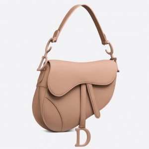 Réplique Sac Saddle Dior en veau ultramat rose poudré