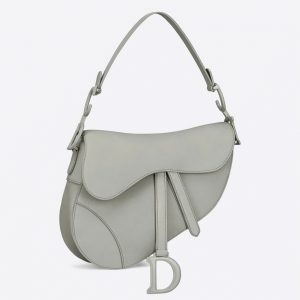 Faux Sac Saddle Dior en veau ultramat gris