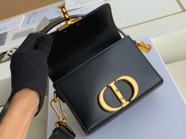 Réplique Sac Dior 30 Montaigne Box en veau box noir – Image 3