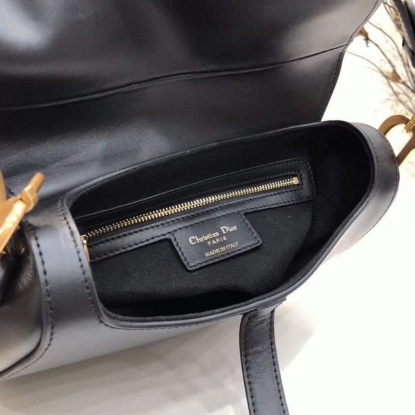 Fausse Sac Saddle Dior en veau lisse noir – Image 8