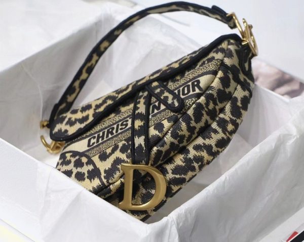 Réplique Sac Saddle Dior en broderie Mizza multicolore beige – Image 5