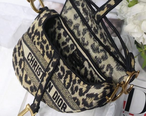 Réplique Sac Saddle Dior en broderie Mizza multicolore beige – Image 8