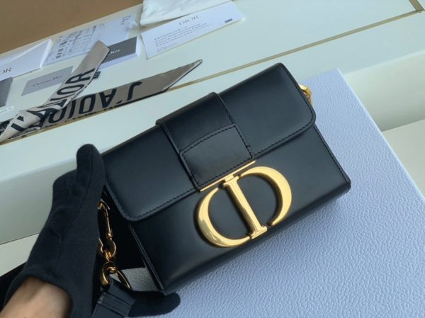 Réplique Sac Dior 30 Montaigne Box en veau box noir – Image 9
