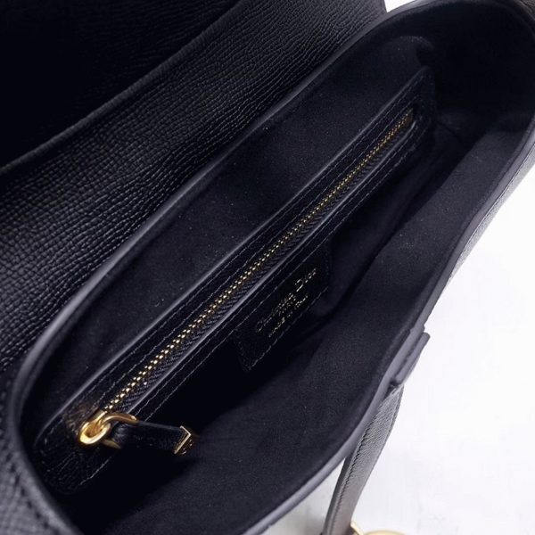 Fausse Sac Saddle Dior en veau grainé noir – Image 7