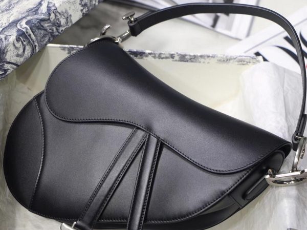 Réplique Sac Saddle Dior en veau souple noir – Image 3