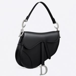 Réplique Sac Saddle Dior en veau souple noir