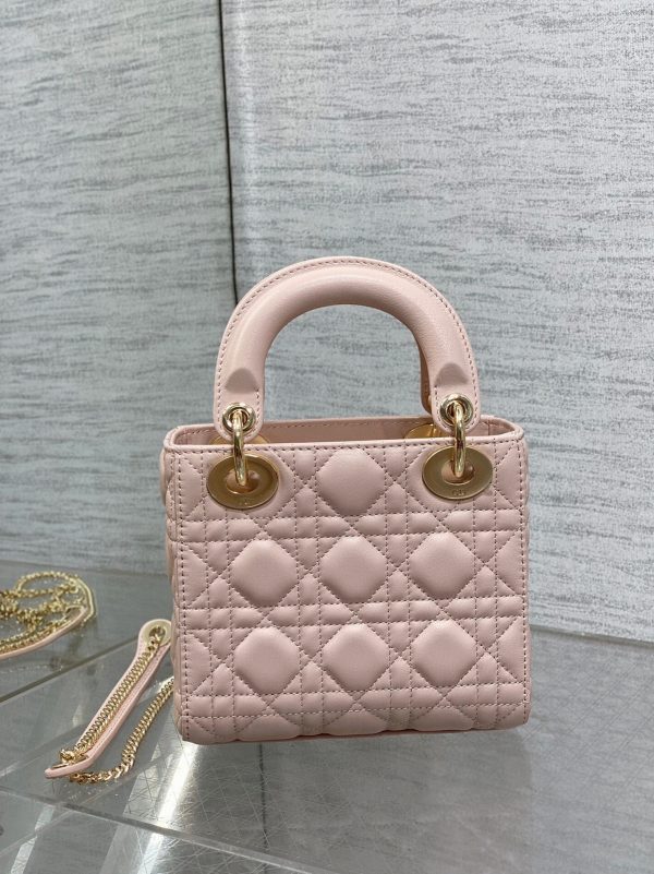 Fausse Mini Sac Lady Dior en rose – Image 3