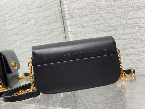 Contrefaçon Sac Dior 30 Montaigne Avenue en veau box noir – Image 4