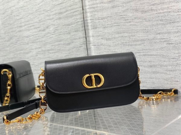 Contrefaçon Sac Dior 30 Montaigne Avenue en veau box noir – Image 7