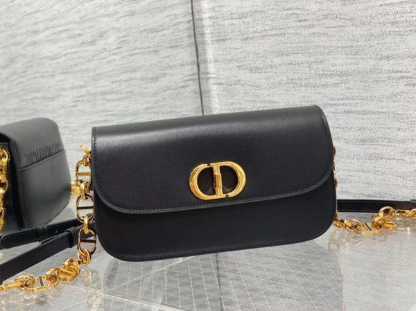 Contrefaçon Sac Dior 30 Montaigne Avenue en veau box noir – Image 8