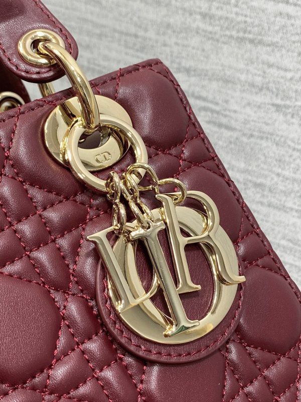 Fausse Petit Sac Lady Dior My ABCDior en bordeaux – Image 5