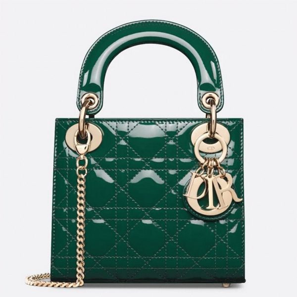 Fausse Mini Sac Dior Lady Dior avec chaîne en vert