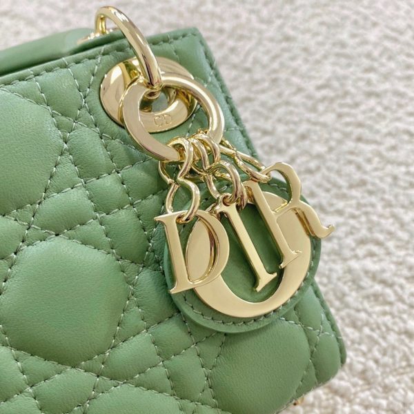 Contrefaçon Micro Sac Lady Dior en agneau cannage menthe – Image 2