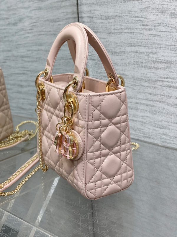 Fausse Mini Sac Lady Dior en rose – Image 6