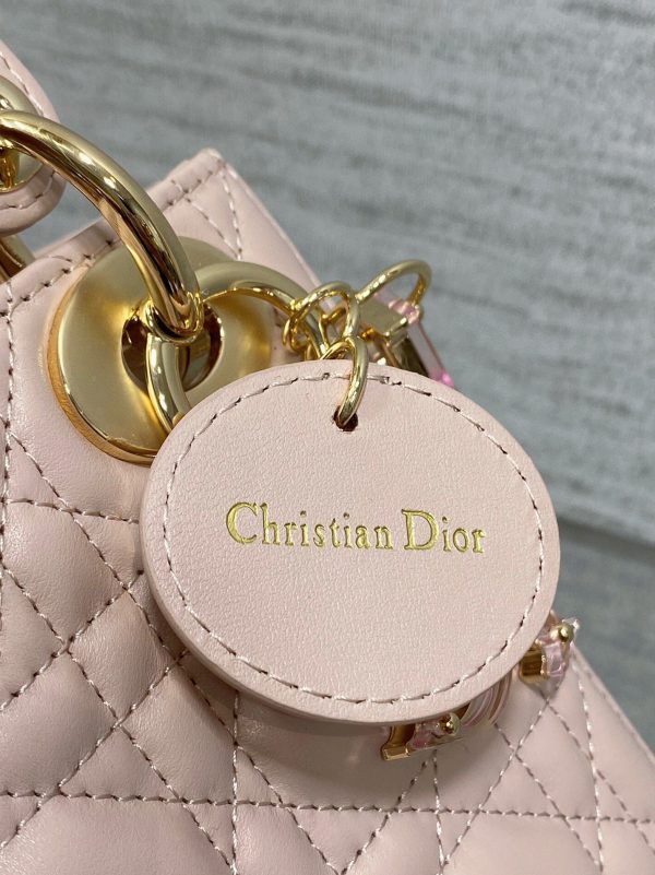 Fausse Mini Sac Lady Dior en rose – Image 7