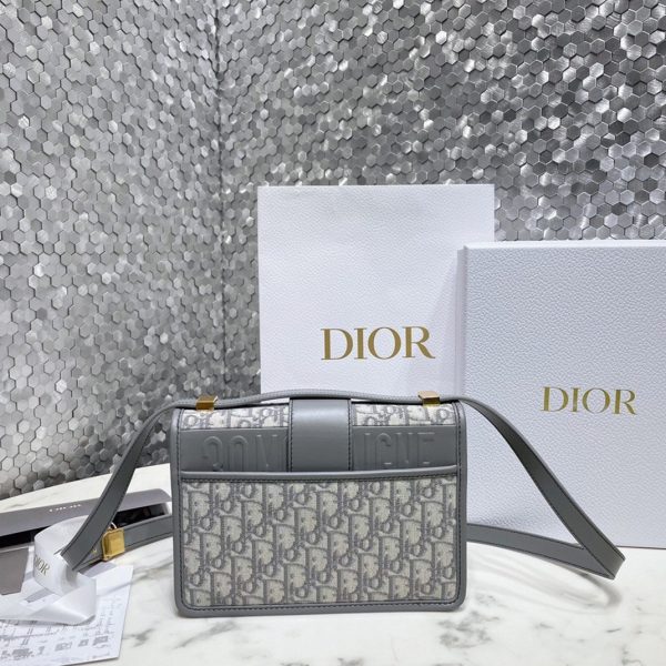 Fausse Sac Dior 30 Montaigne Medium en jacquard Oblique gris – Image 7