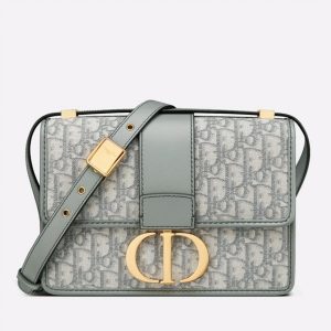 Fausse Sac Dior 30 Montaigne Medium en jacquard Oblique gris