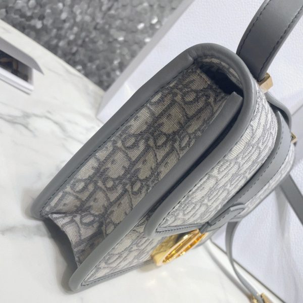 Fausse Sac Dior 30 Montaigne Medium en jacquard Oblique gris – Image 6